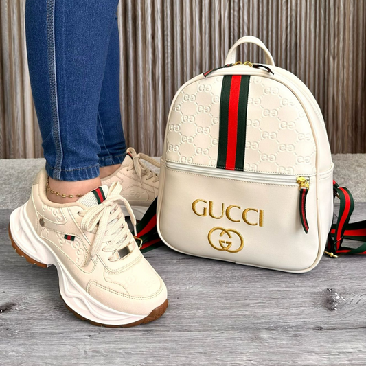 Combinación de zapatos y bolso de Gucci